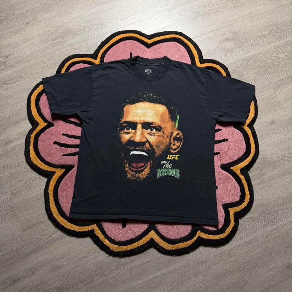 UFC Connor McGregor Double Sided Graphic Logo T-shirt Size Large Black
